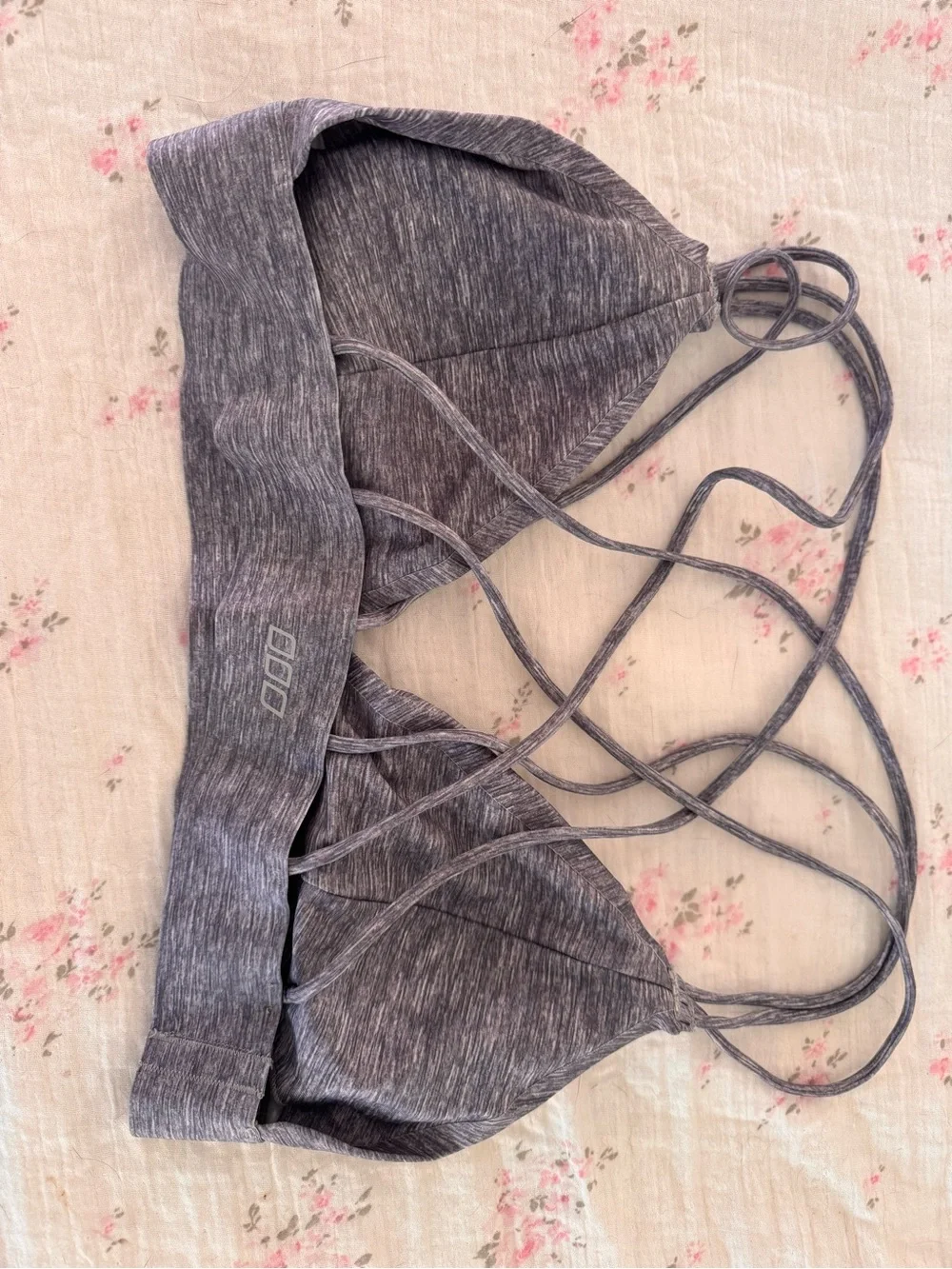 Lorna Jane Heathered Charcoal Strappy Sports Bralette - Picture 2 of 4